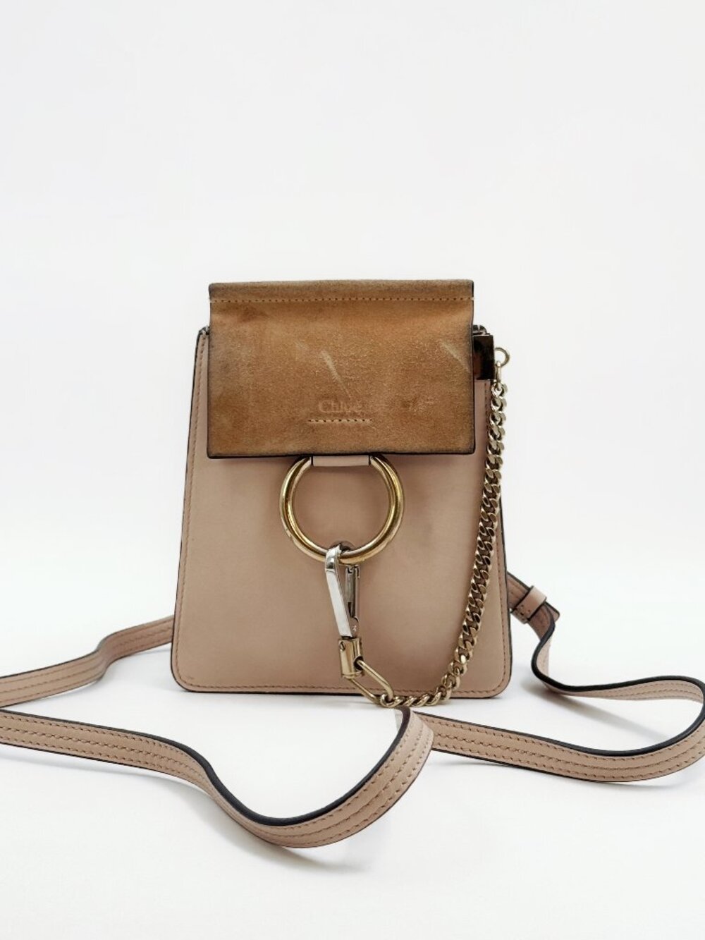 Chloe Suede Calfskin Mini Faye Bracelet Bag Pink Shoulder Bag